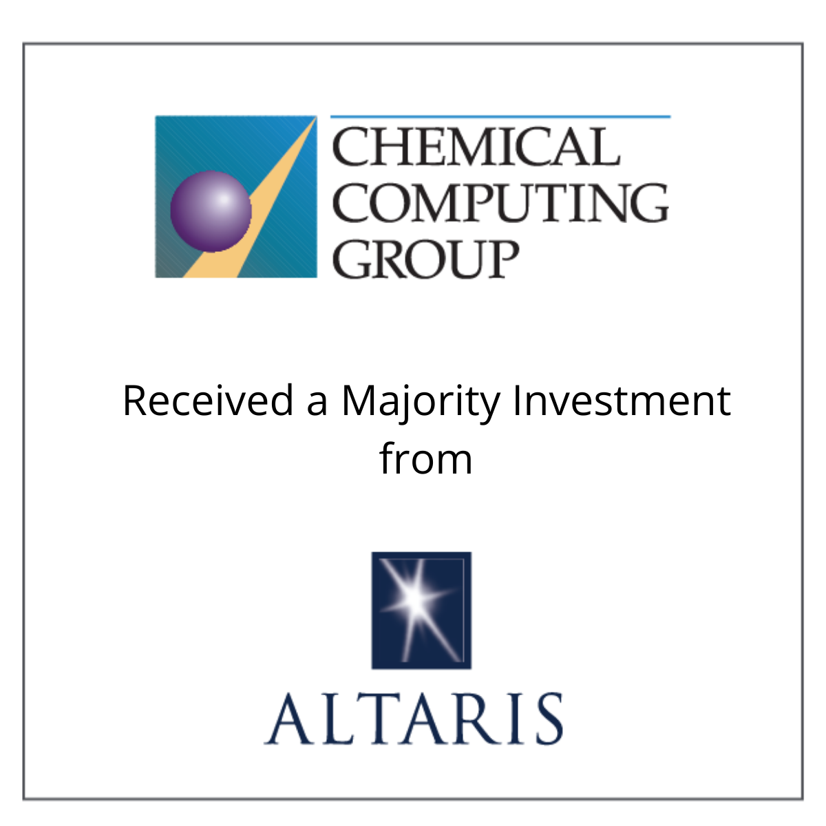 Chemical Computing Group Received a Majority Investment from Altaris June 8, 2017