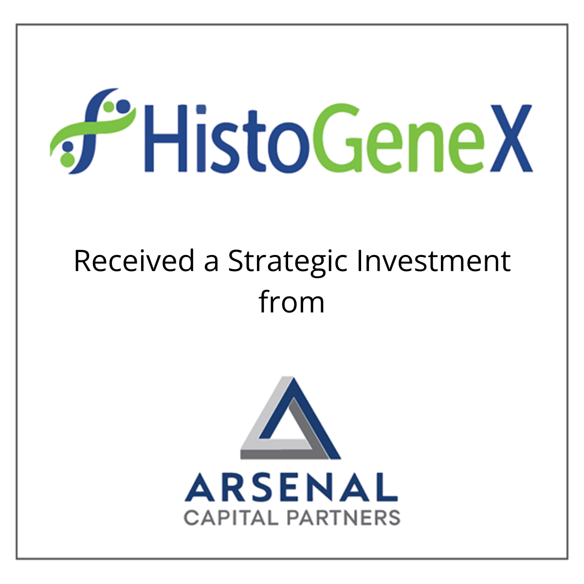 HistoGeneX combines with Caprion Biosciences via strategic investment from Arsenal Capital Partners