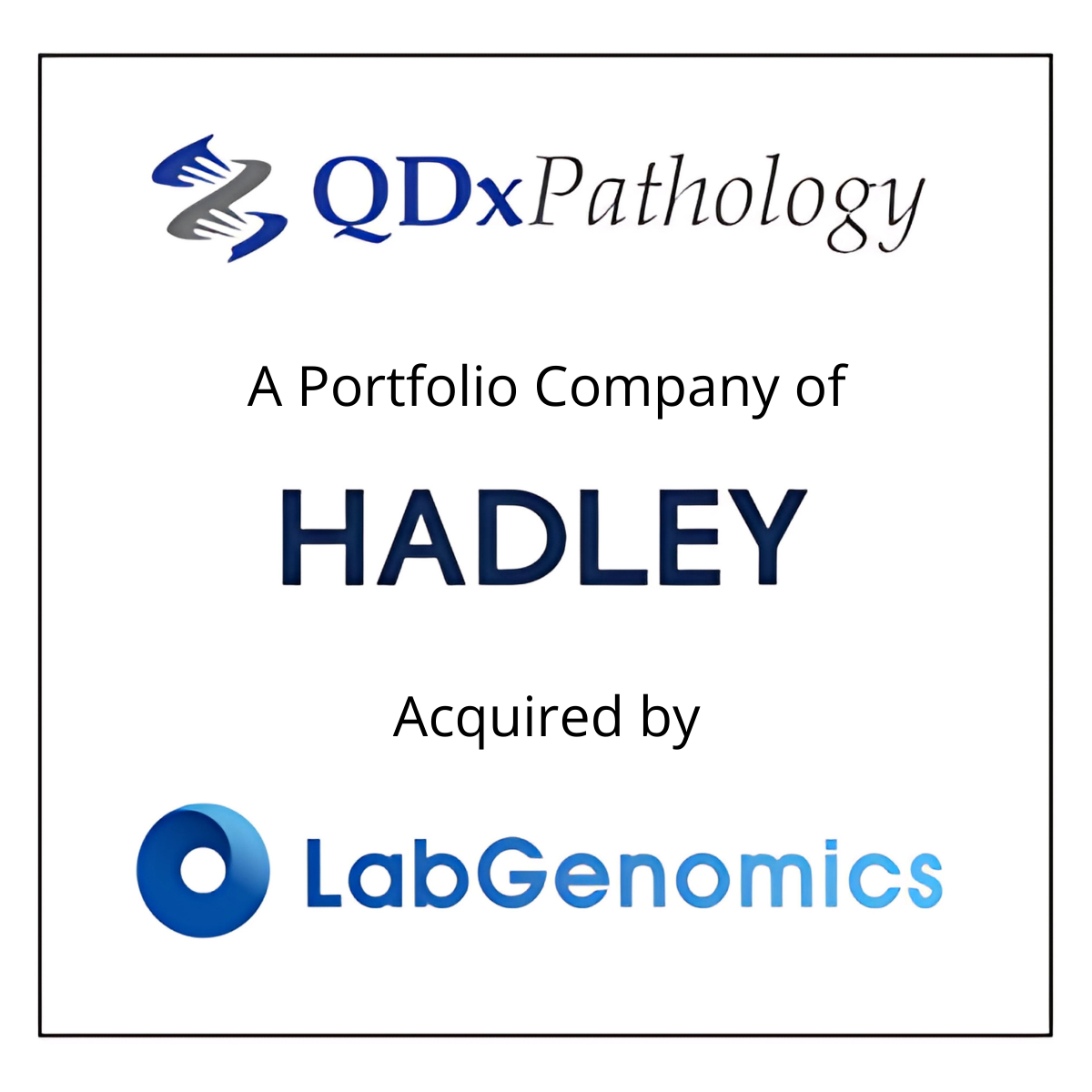 QDx Pathology, a Portfolio Company of Hadley Capital, Acquired by LabGenomics to Expand Esoteric Testing Capabilities Globally