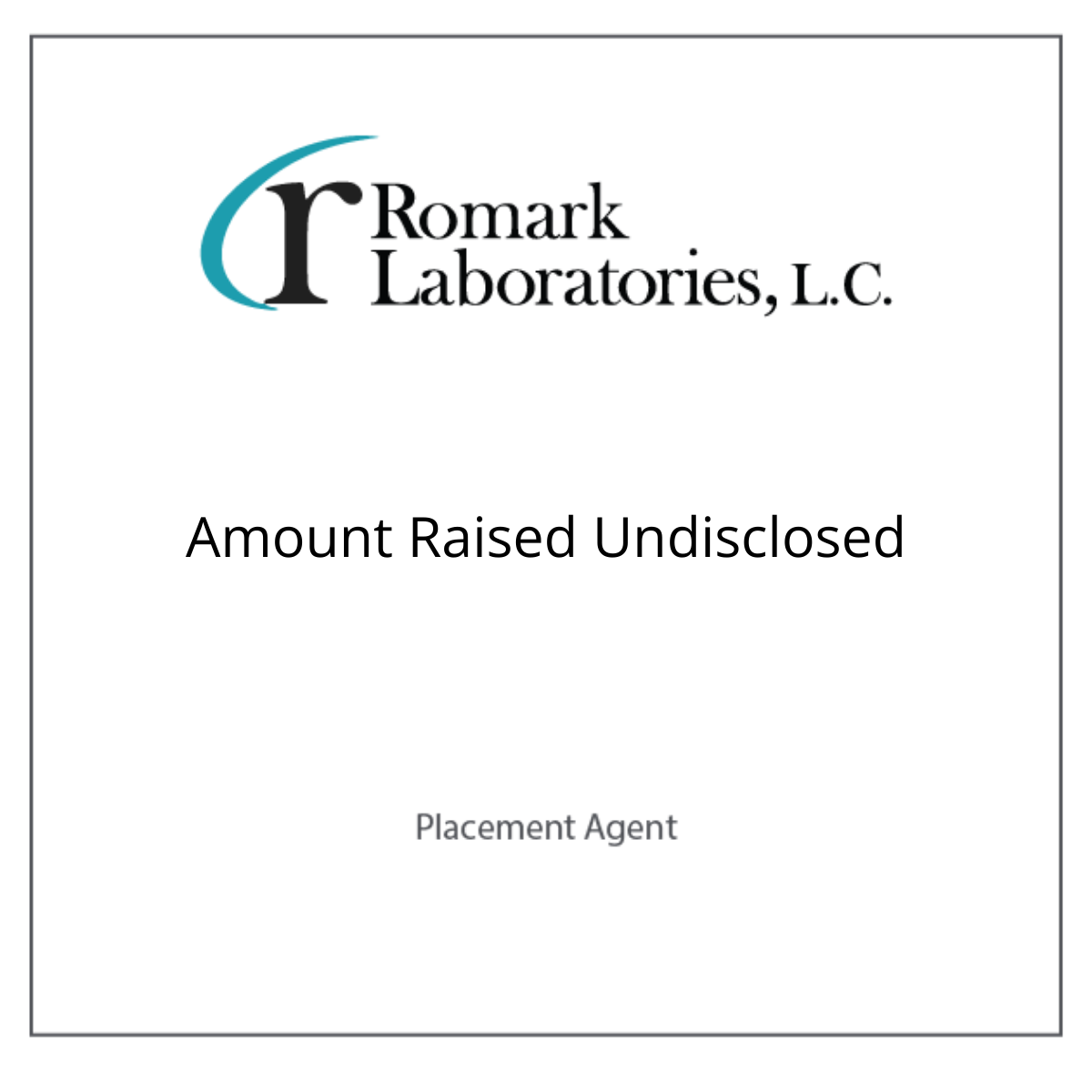 Romark Laboratories Amount Raised Undisclosed