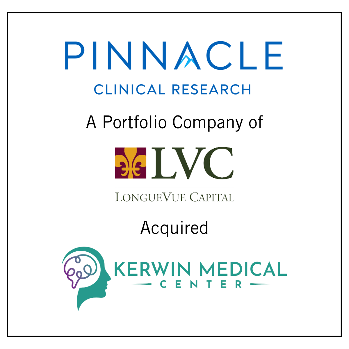 Pinnacle Clinical Research, a Portfolio Company of LongVue Capital, Acquires Kerwin Medical Center to Bolster Clinical Trial Site Network and Trial Execution Capabilities